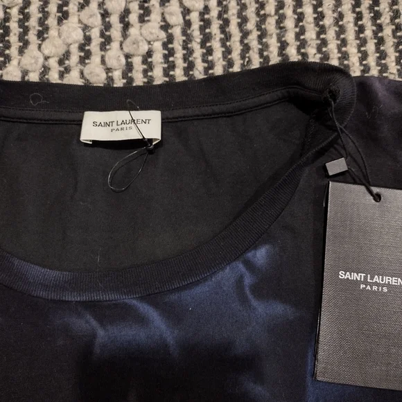 Saint Laurent men's archive logo tie dye shirt